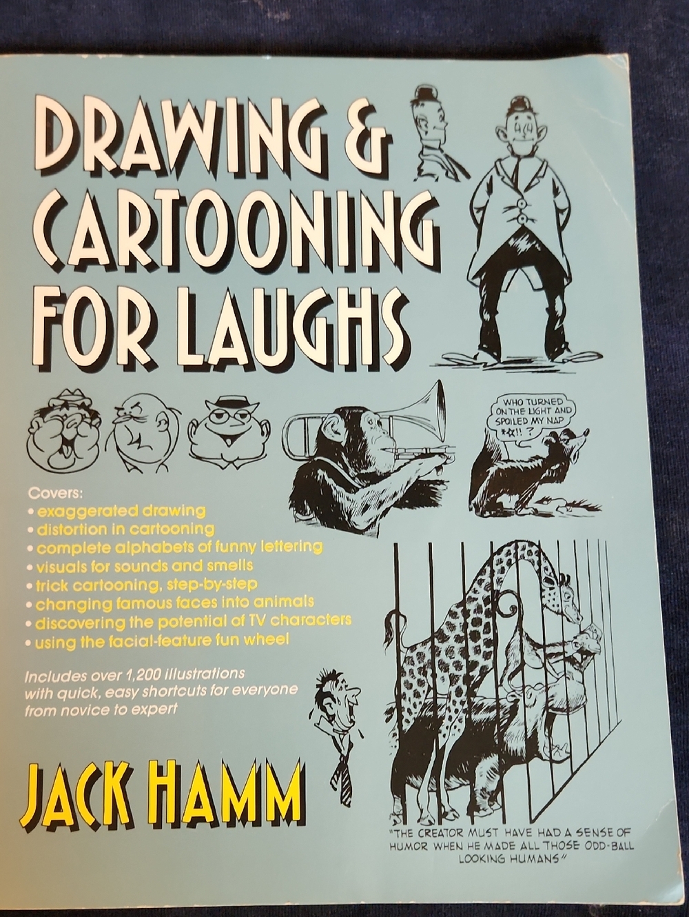 Drawing & Cartooning for Laughs by Jack Hamm - Light Blue Cover